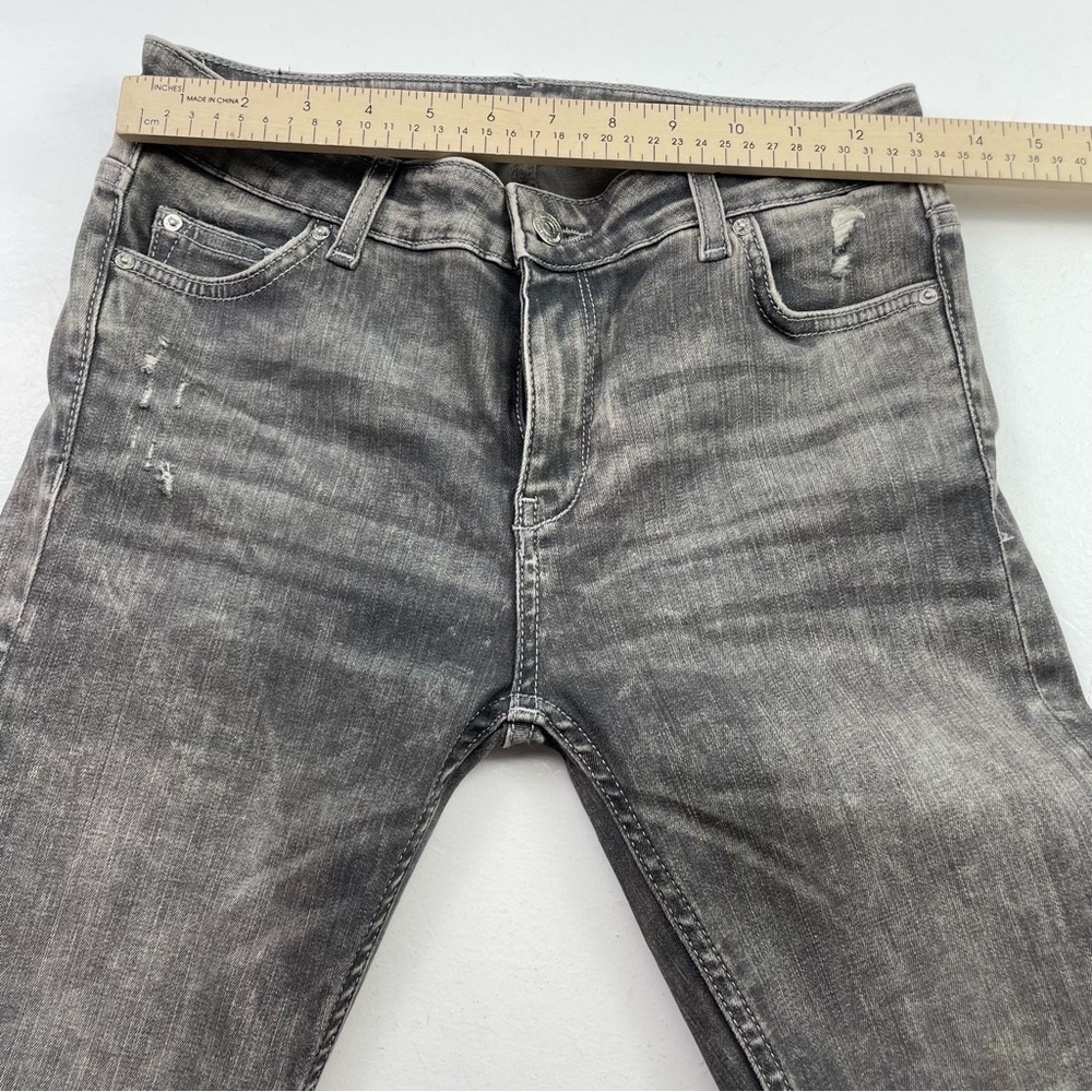Zara Jean Women Size 8 Distressed Skinny Gray Wash Denim Straight leg mid rise - Picture 7 of 14